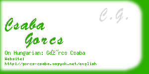 csaba gorcs business card